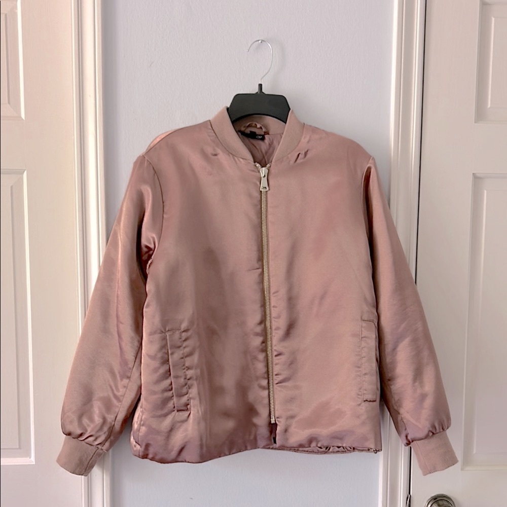 Satin Mauve Bomber Jacket